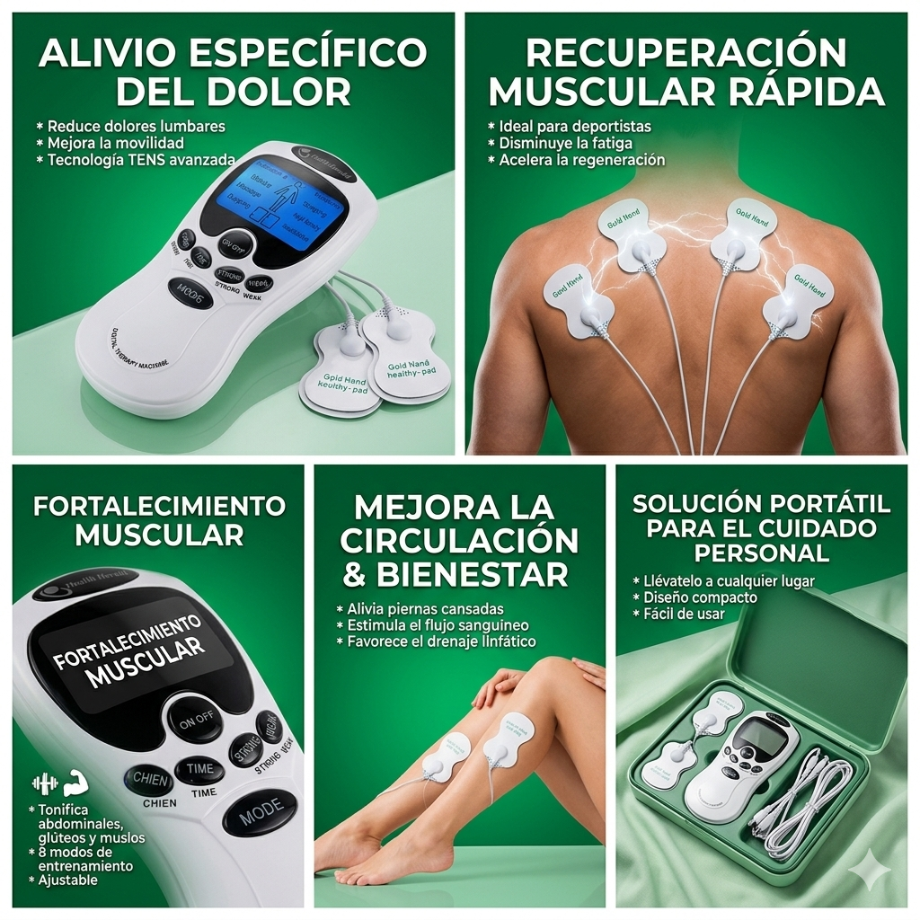 RelaxaPulse™ – Masaje Inteligente 8 Electrodos para un Cuerpo Sin Dolor